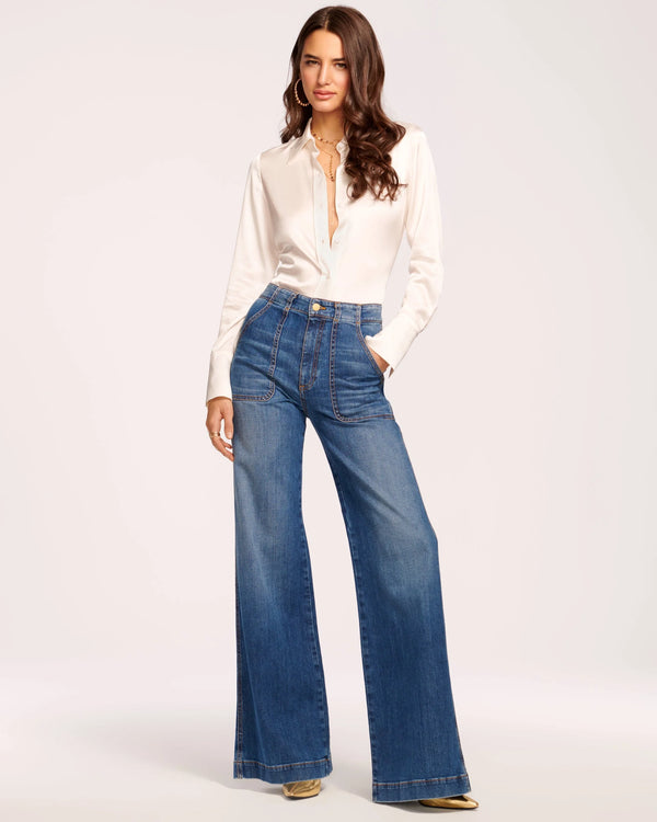 THEODORA WIDE LEG JEAN - MED WASH