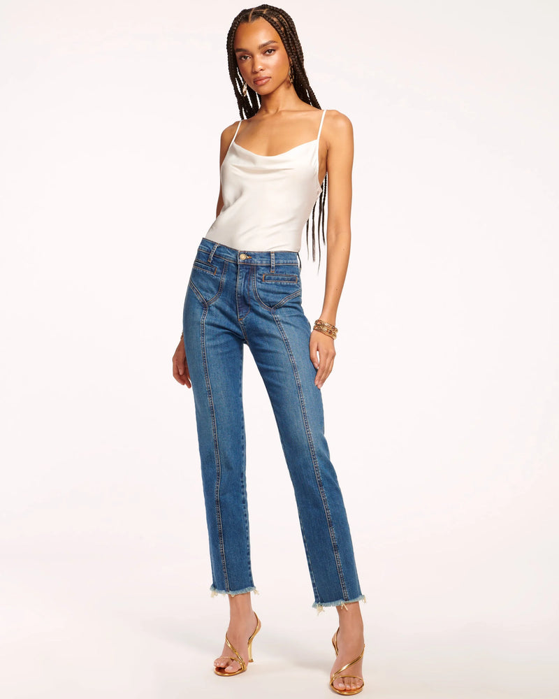 CROPPED ZAYNE HIGH RISE JEAN - MED WASH