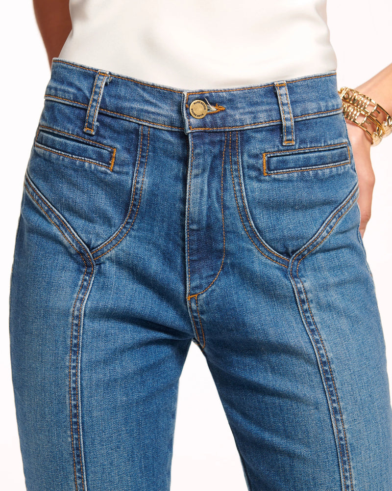 CROPPED ZAYNE HIGH RISE JEAN - MED WASH