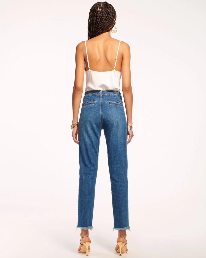 CROPPED ZAYNE HIGH RISE JEAN - MED WASH