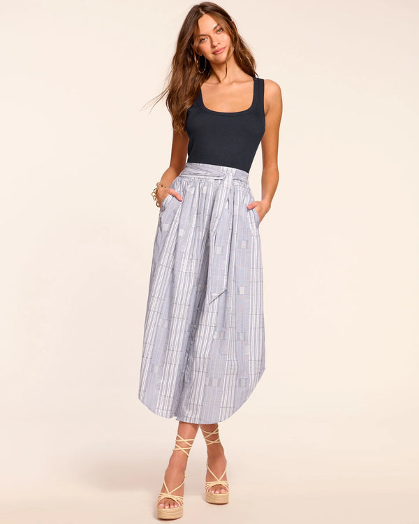 ARALYN POPLIN COMBO S/L MIDI DRESS