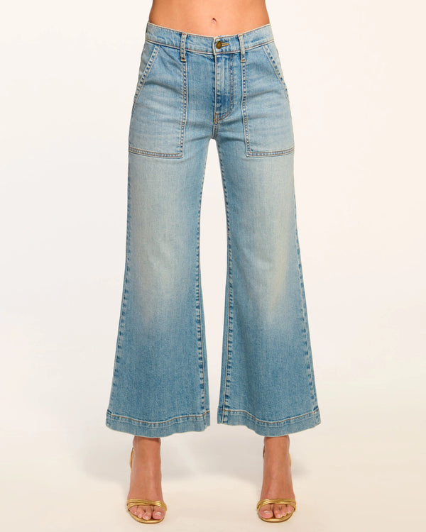 CROPPED CLIFFORD WIDE LEG JEAN - LT WASH