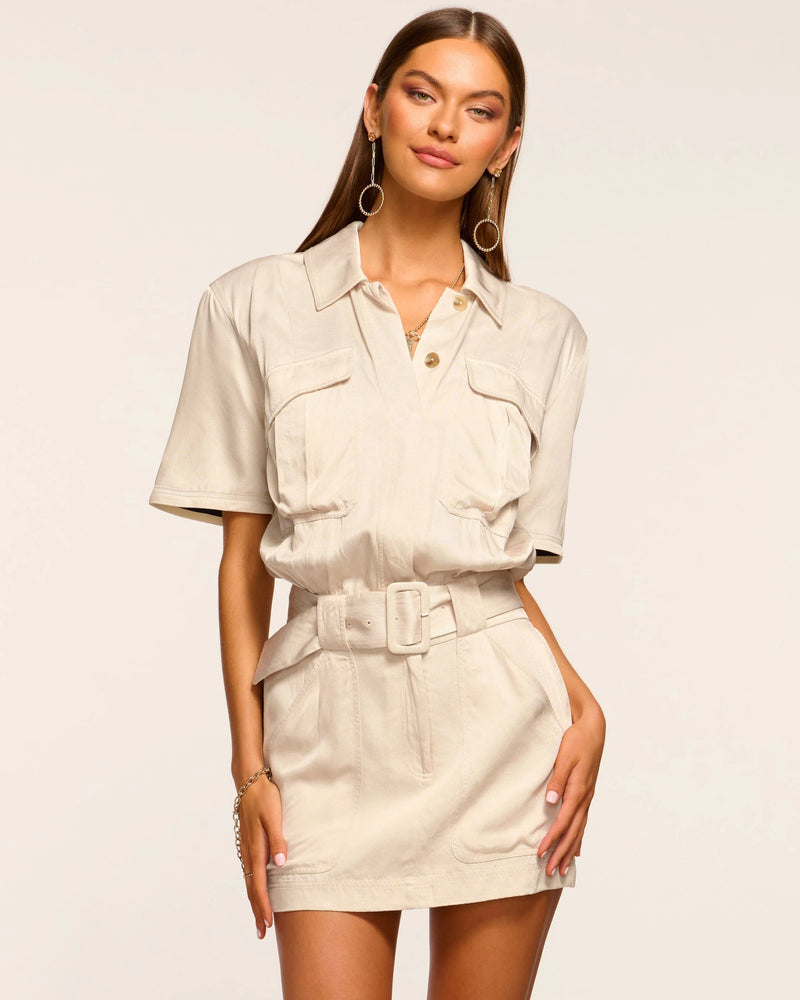 AVERY BELTED S/S MINI DRESS