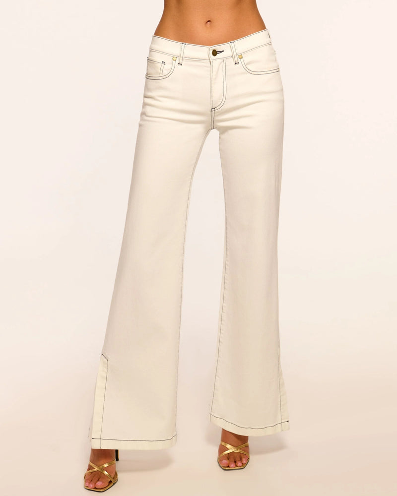 TYRA MID-RISE JEAN - WHITE/NAVY