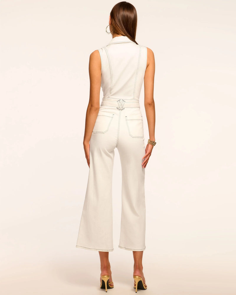 BELL JUMPSUIT-WHITE/NAVY