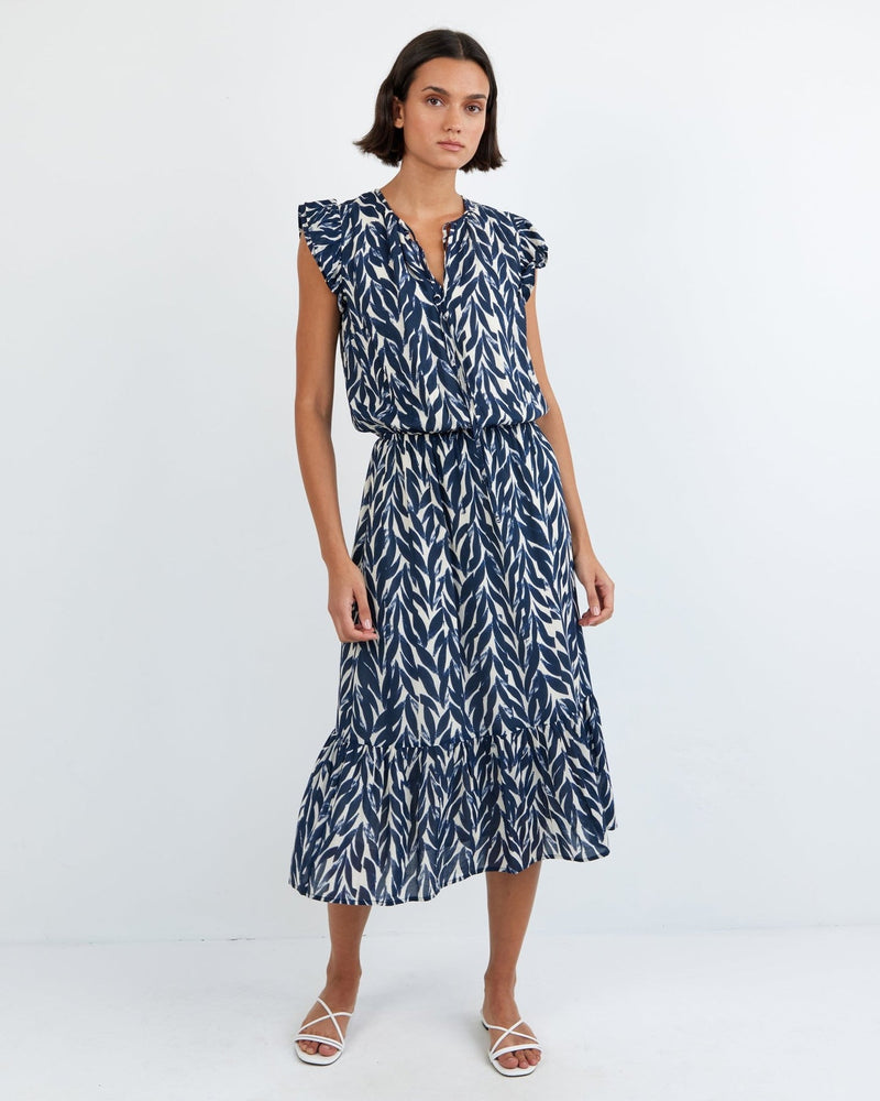 RUFFLE MIDI DRESS
