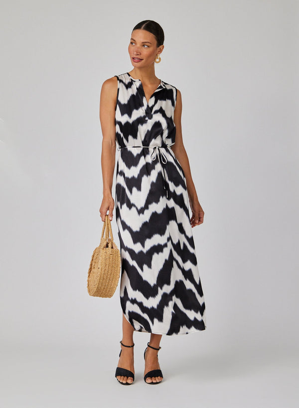 SLEEVELESS MAXI DRESS - ABSTRACT IKAT