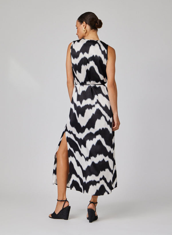 SLEEVELESS MAXI DRESS - ABSTRACT IKAT