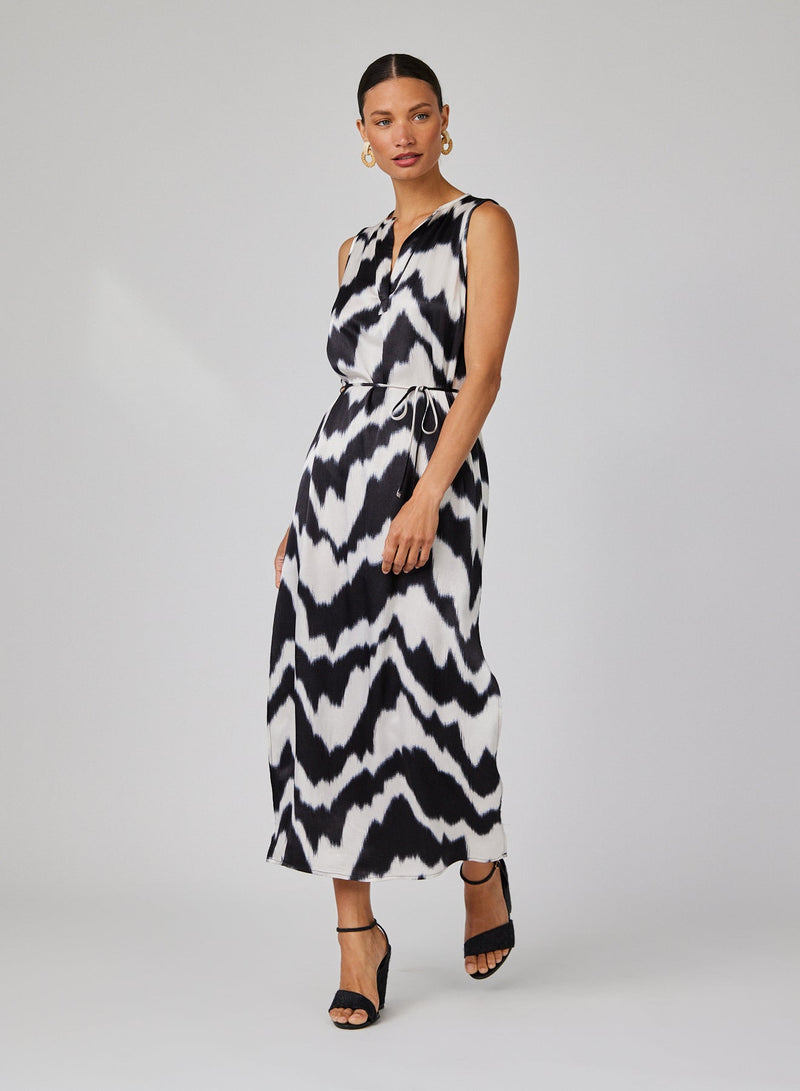 SLEEVELESS MAXI DRESS - ABSTRACT IKAT