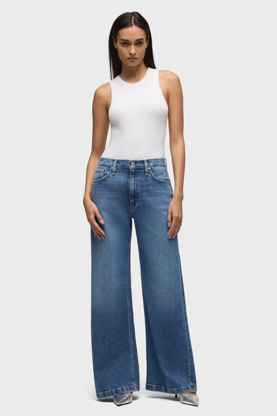 JODIE HIGH RISE LOOSE FIT WIDE LEG JEAN - LUNAR