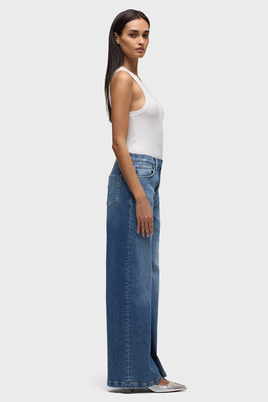 JODIE HIGH RISE LOOSE FIT WIDE LEG JEAN - LUNAR