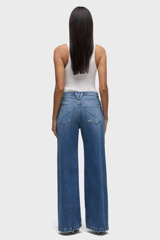 JODIE HIGH RISE LOOSE FIT WIDE LEG JEAN - LUNAR