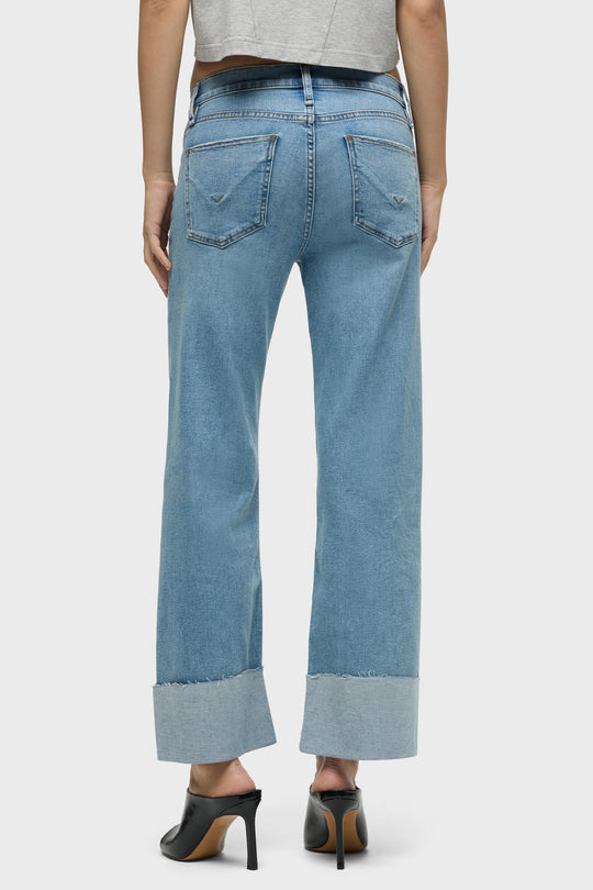 ROSIE HIGH-RISE WIDE LEG JEAN W/CUFF - OAK