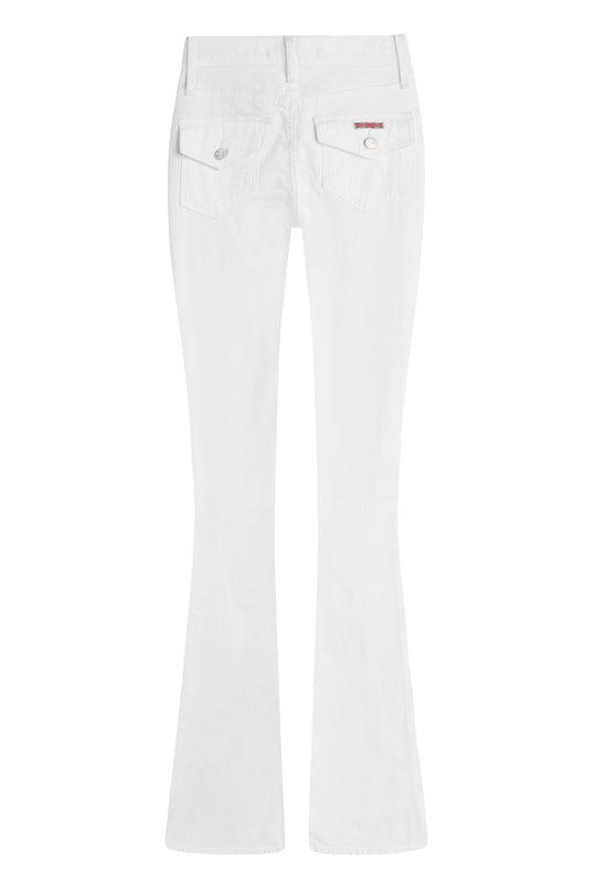 BARBARA HIGH-RISE BOOT W/FLAP ANKLE SLIT - WHITE