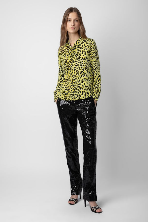 TAOS LEOPARD SILK BLOUSE
