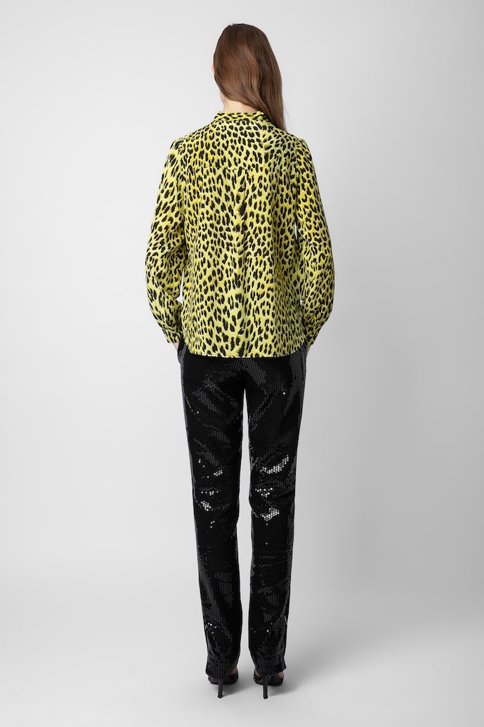 TAOS LEOPARD SILK BLOUSE