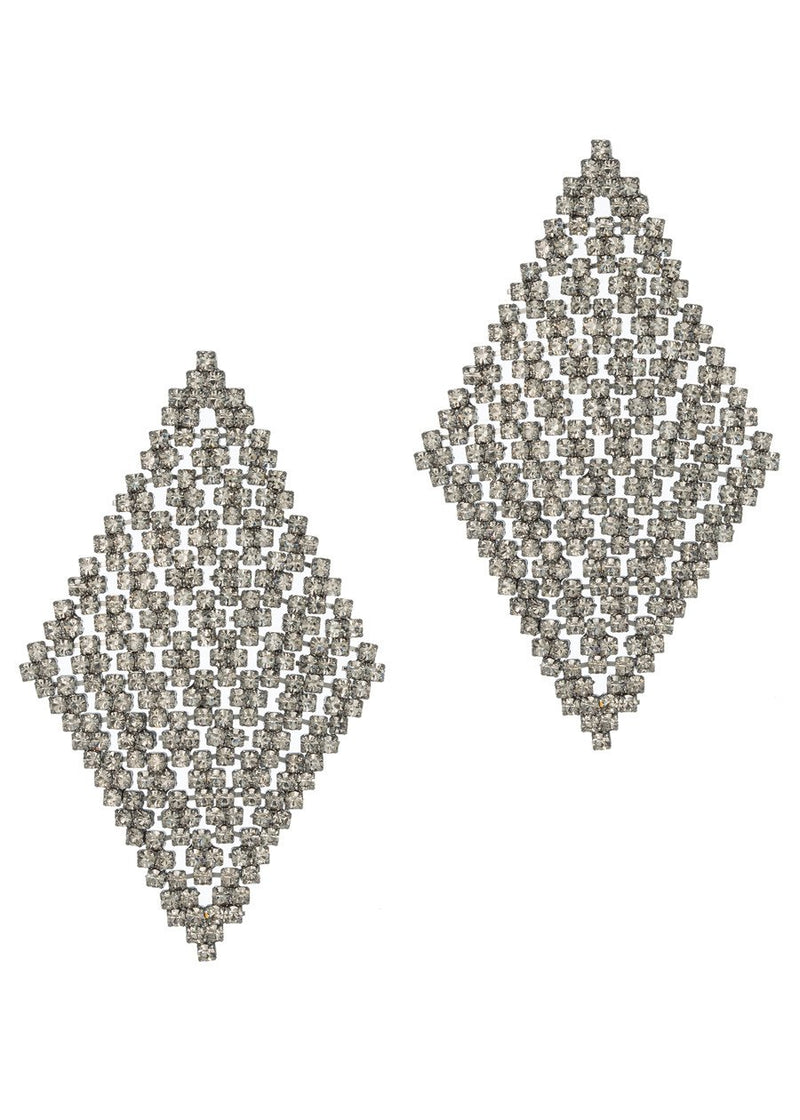 DIAMOND SHAPE CZ ENCRUSTED SOFT CHANDELIER - GUNMETAL FINISH