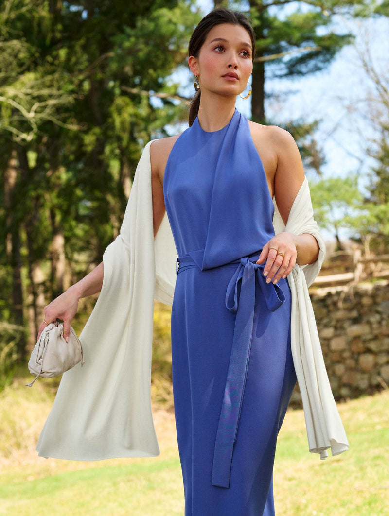 SILK CASHMERE TRAVEL WRAP - CHALK