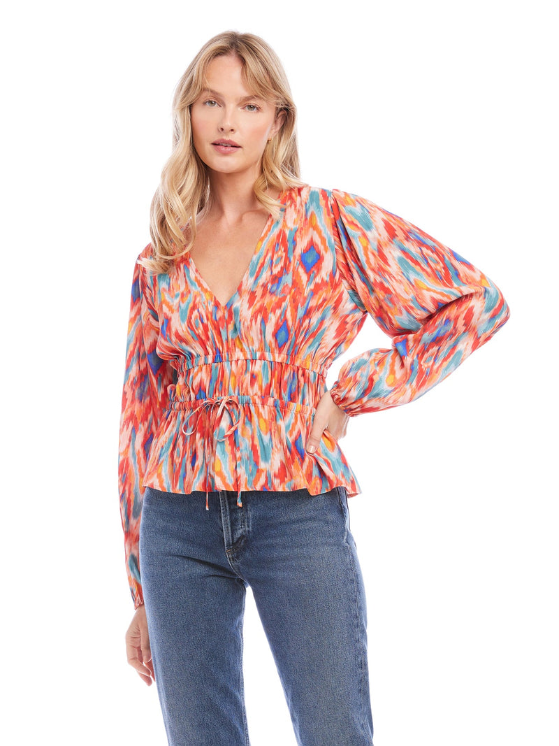 SHIRRED WAIST TOP