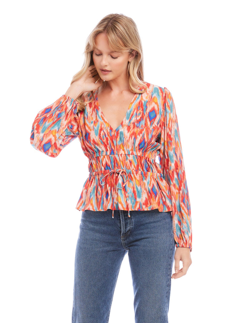 SHIRRED WAIST TOP