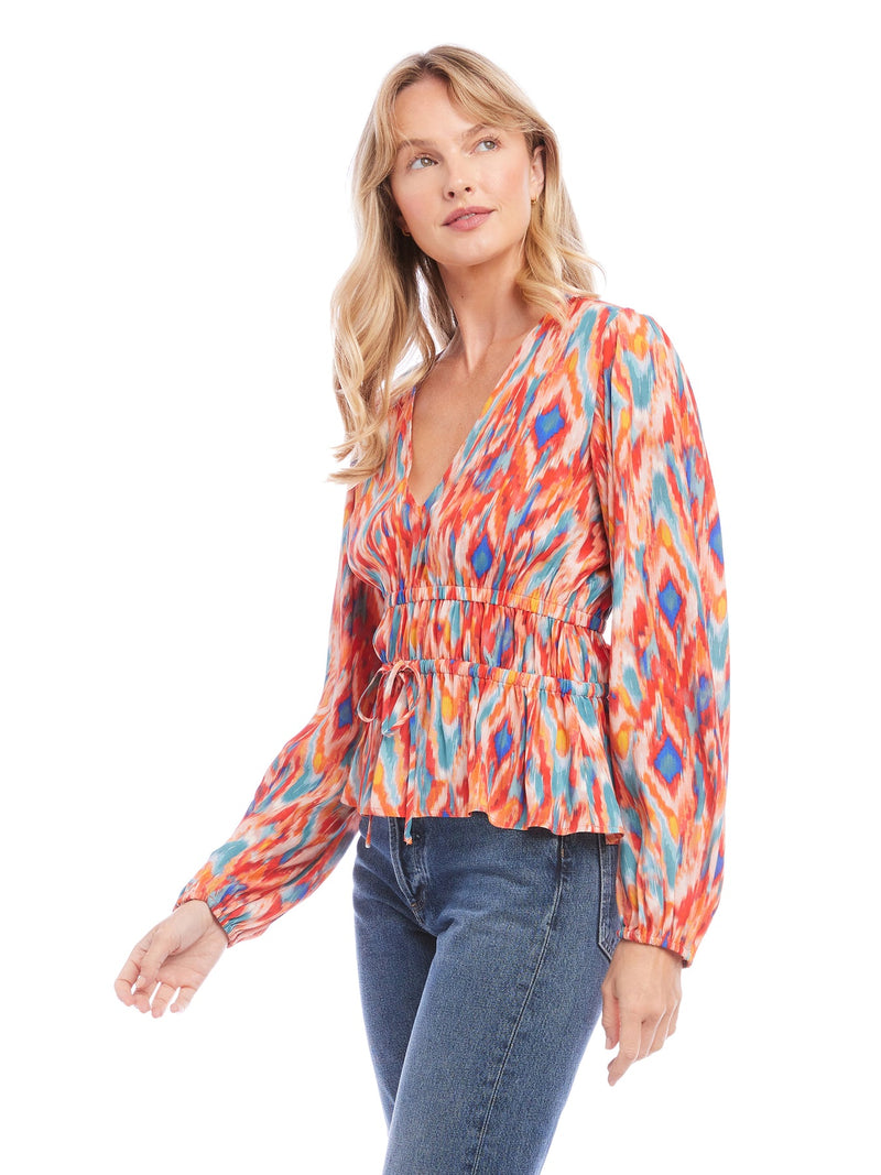 SHIRRED WAIST TOP
