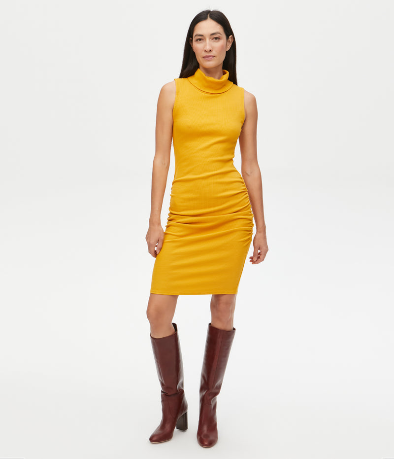 TURTLENECK MACY DRESS - AMBER