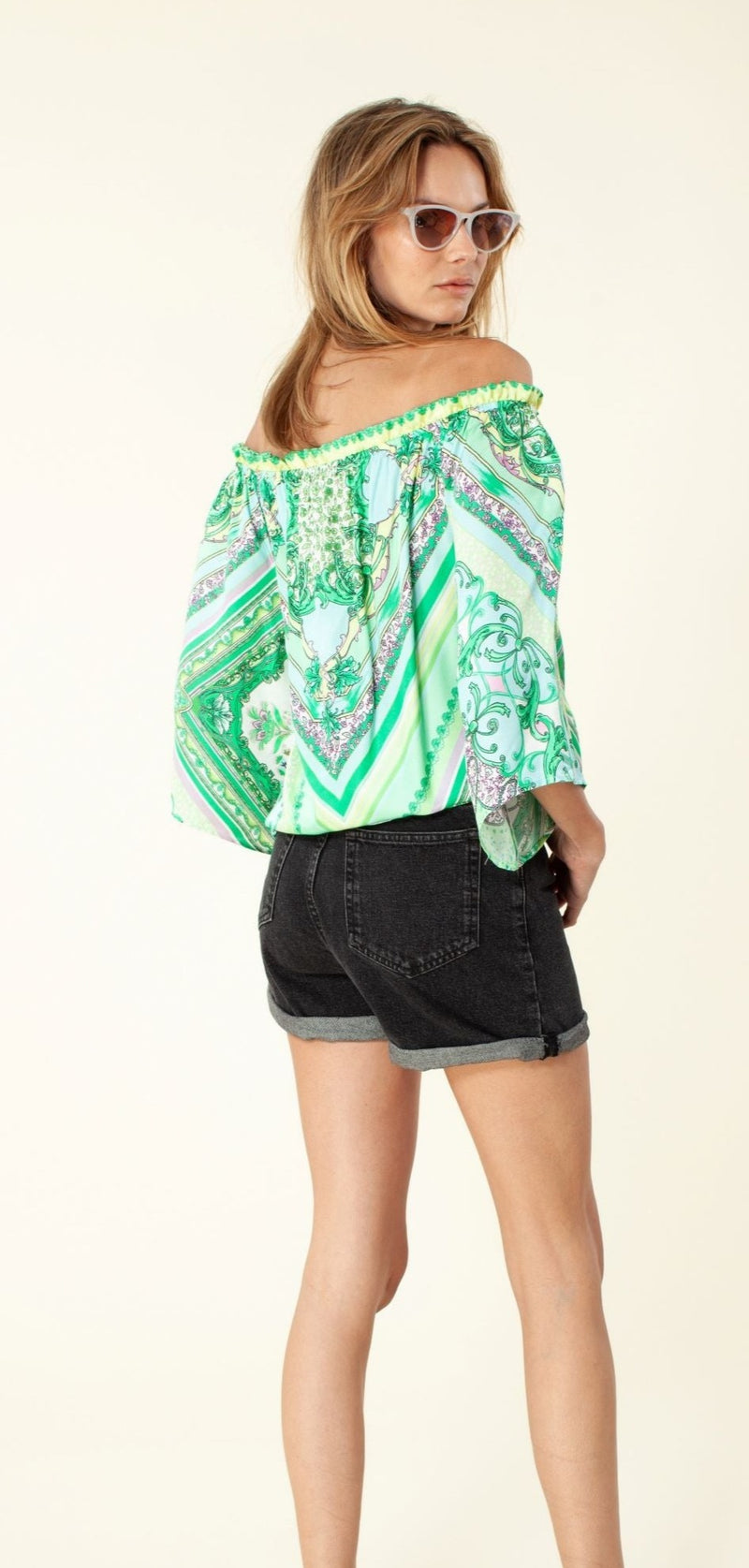 LOLITA PRINTED OFF SHOULDER TOP