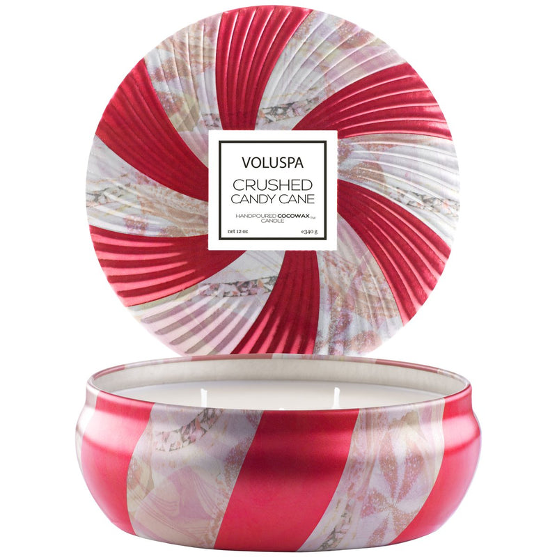 3 WICK CRUSHED CANDY CANE CANDLE