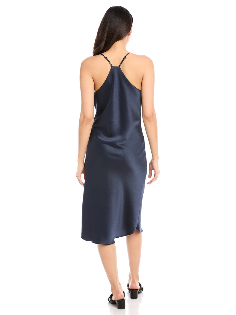 RACERBACK BIAS DRESS - NAVY