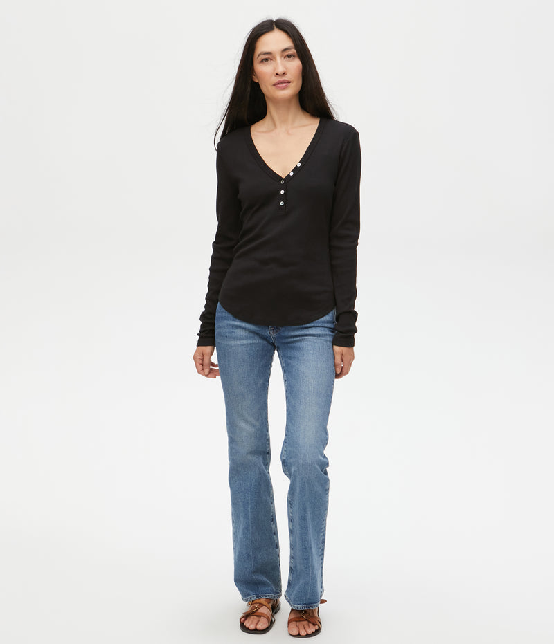 LUCY HENLEY TEE - BLACK