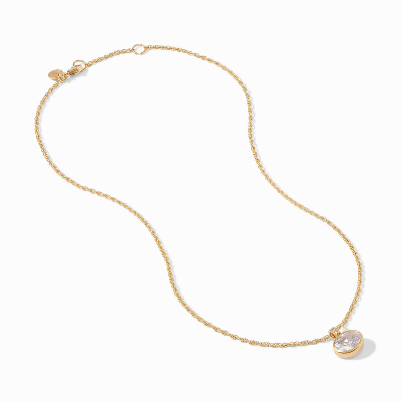 ANTONIA SOLITAIRE NECKLACE - GOLD CZ