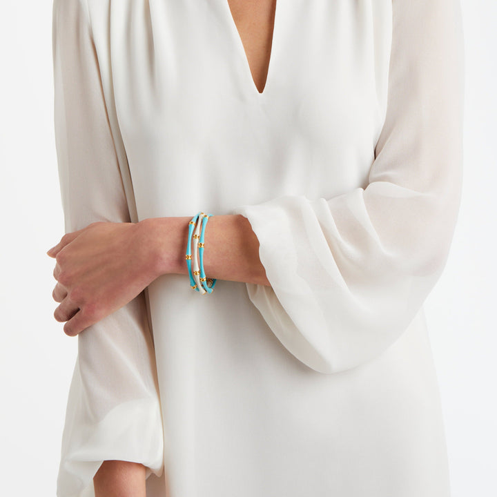 BAMBOO BANGLE GOLD - BAHAMIAN BLUE