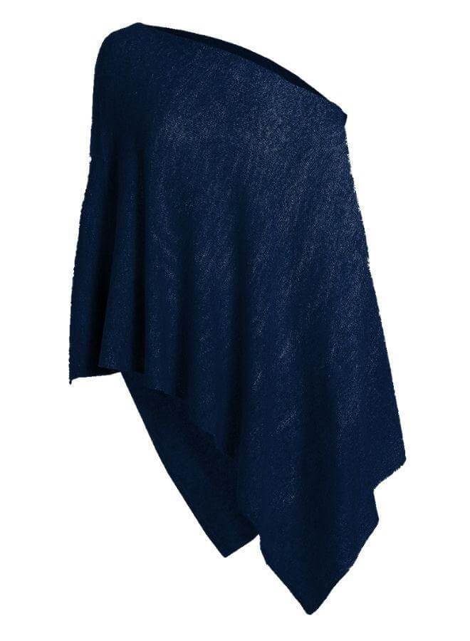 CASHMERE RUANA - NAVY