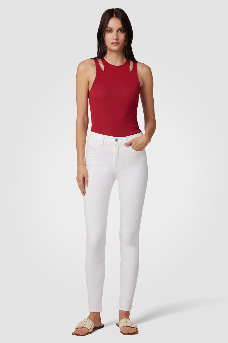 BARBARA HIGH RISE-SUPER SKINNY ANKLE JEAN - WHITE