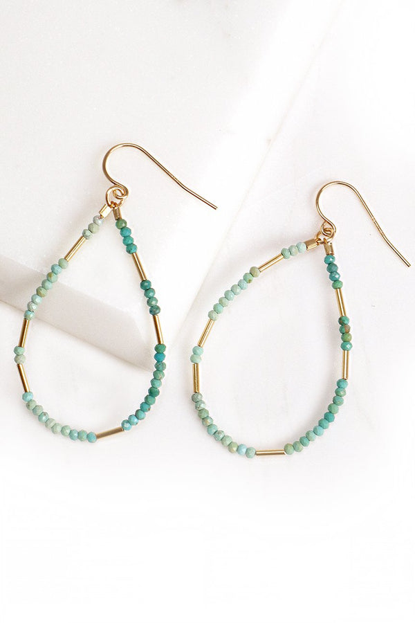 Turquoise Liquid Gold Hoops