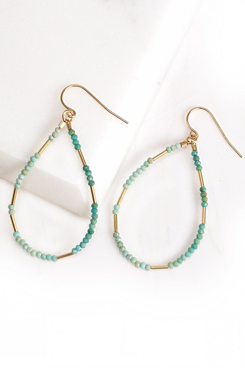 Turquoise Liquid Gold Hoops