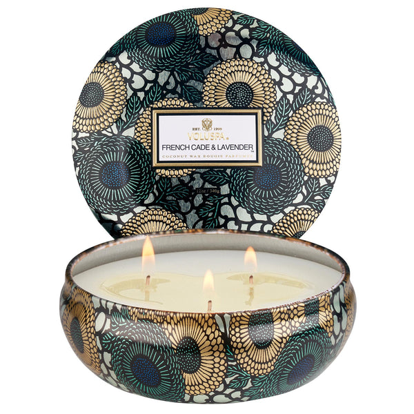 FRENCH CADE LAVENDER 3 WICK TIN CANDLE