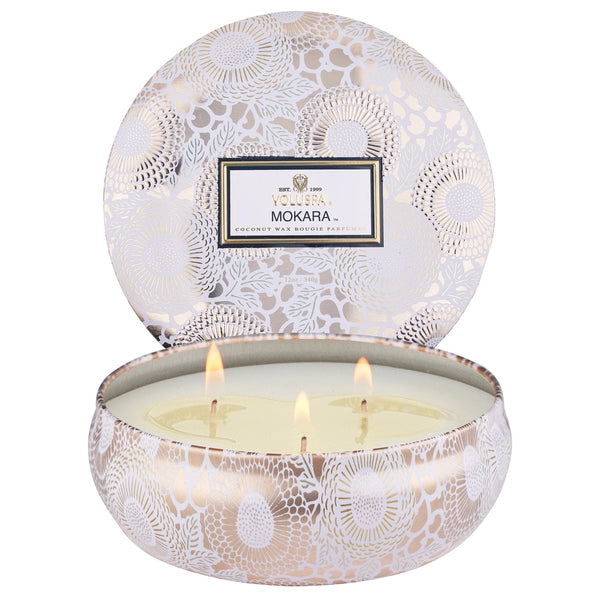 MOKARA 3 WICK TIN CANDLE 12oz.