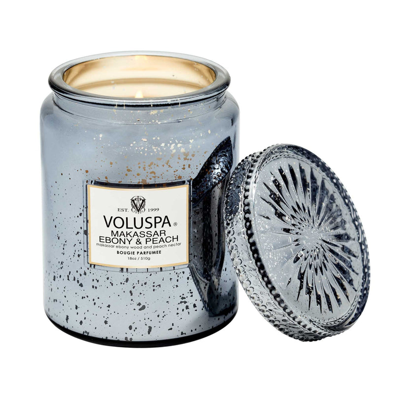 MAKASSAR EBONY & PEACH SPECKLE CANDLE 18oz.