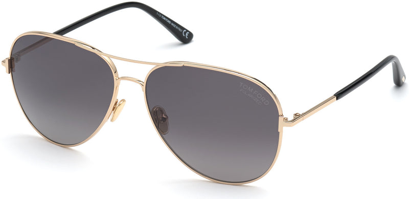 TOM FORD CLARK - SHINY ROSE GOLD/BLACK POLARIZED