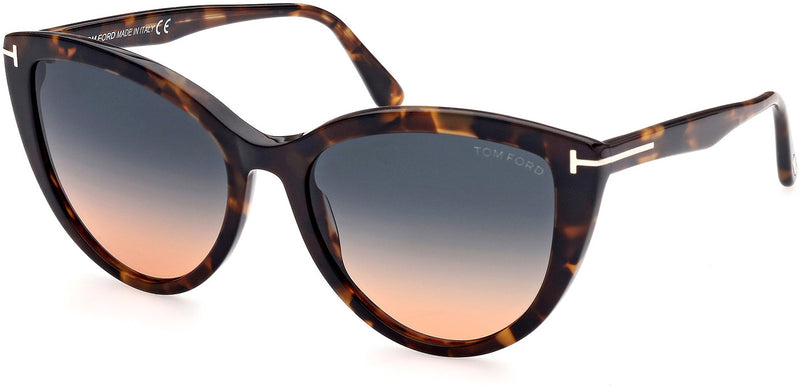 TOM FORD - ISABELLA - SHINY VINT. DK HAVANA GRAD. TEAL/ORANGE