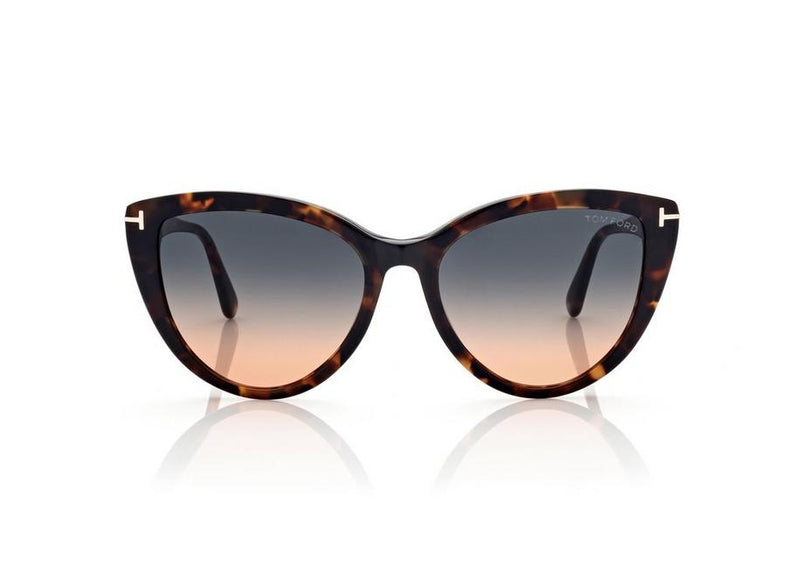 TOM FORD - ISABELLA - SHINY VINT. DK HAVANA GRAD. TEAL/ORANGE