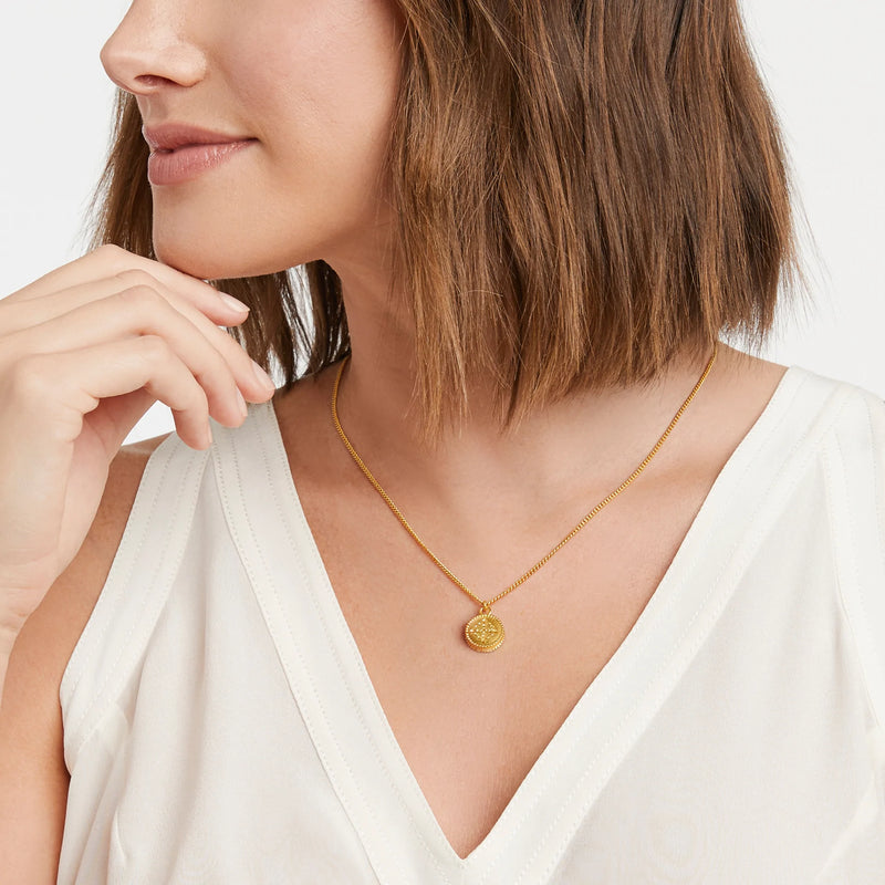 FLEUR-DE-LIS SOLITAIRE NECKLACE - PAVE CZ
