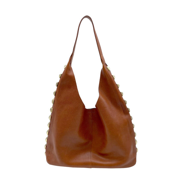 CLAIR LEATHER HOBO BAG - RUST
