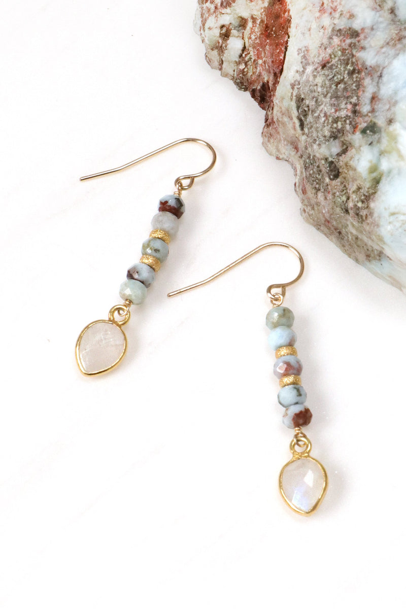 LARIMAR AND MOONSTONE EARRINGS