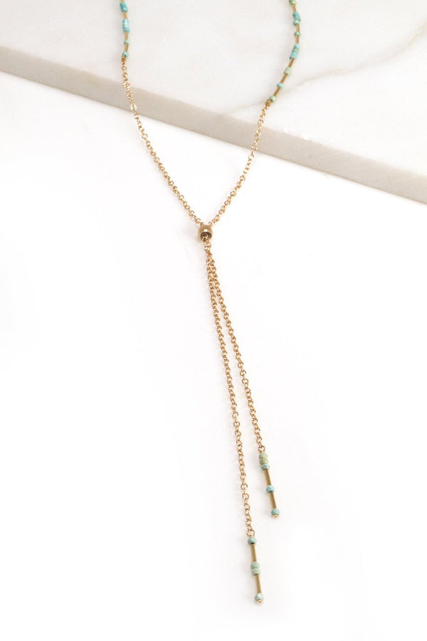 TURQUOISE LARIAT NECKLACE