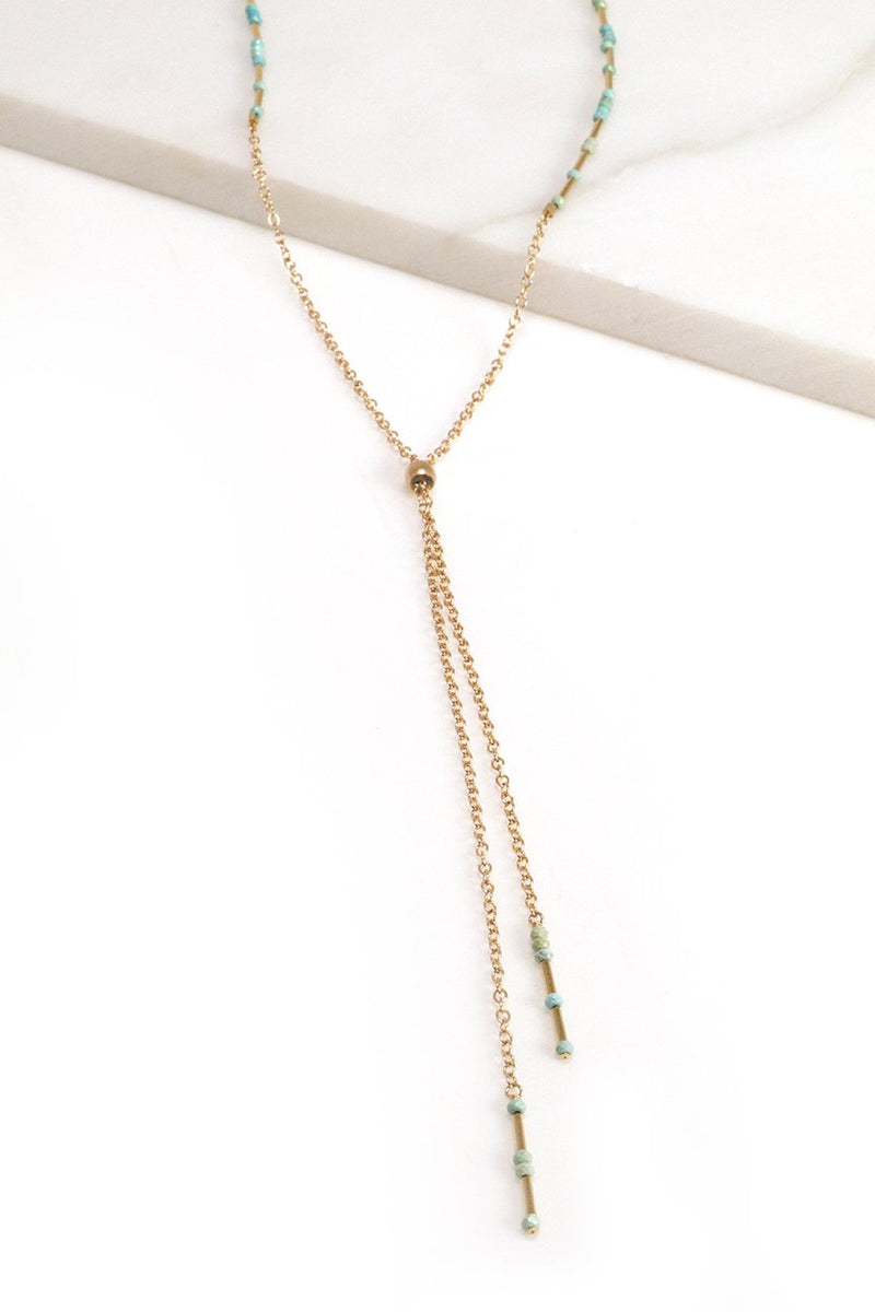 TURQUOISE LARIAT NECKLACE