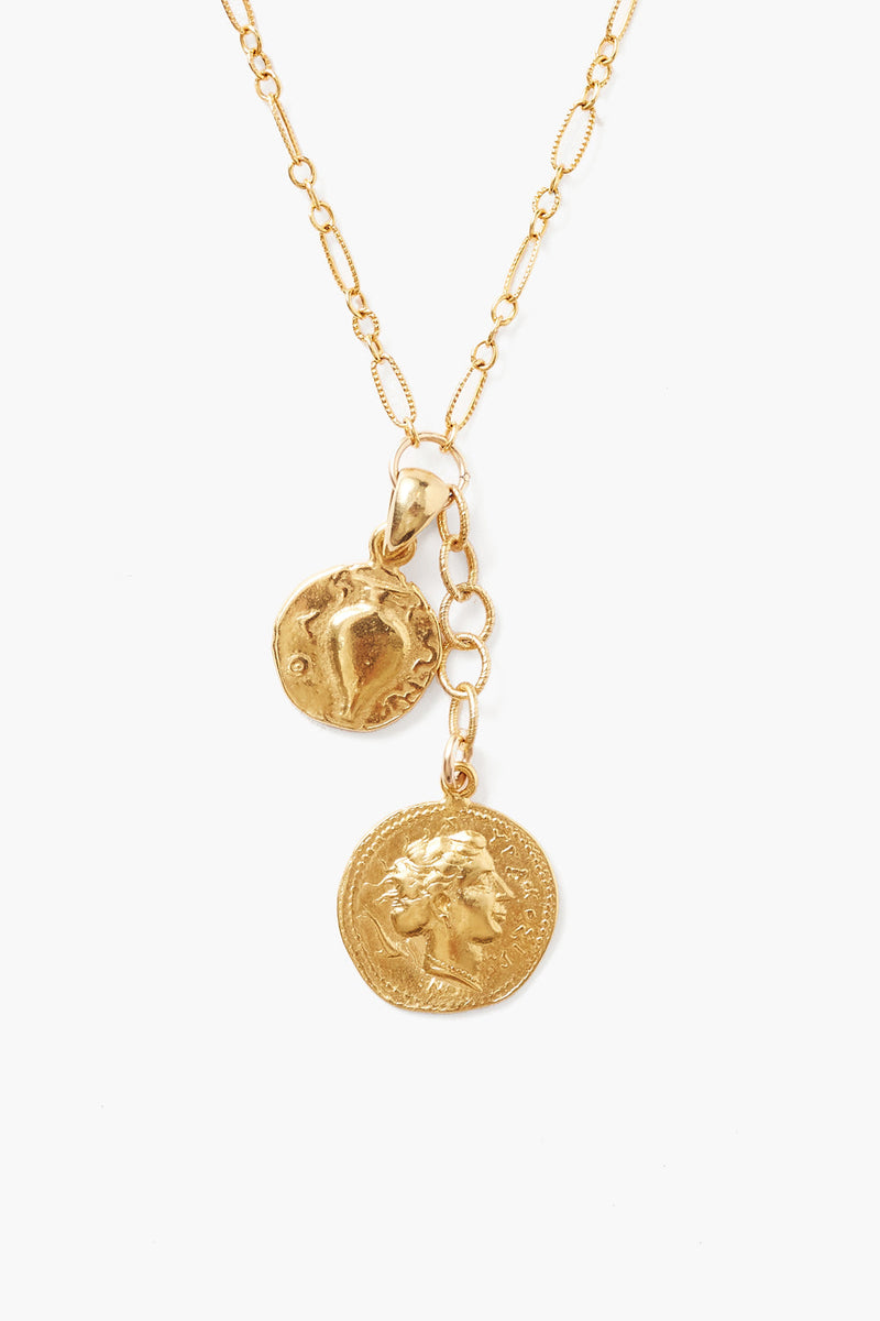 GOLD DAPHNE CHARM NECKLACE