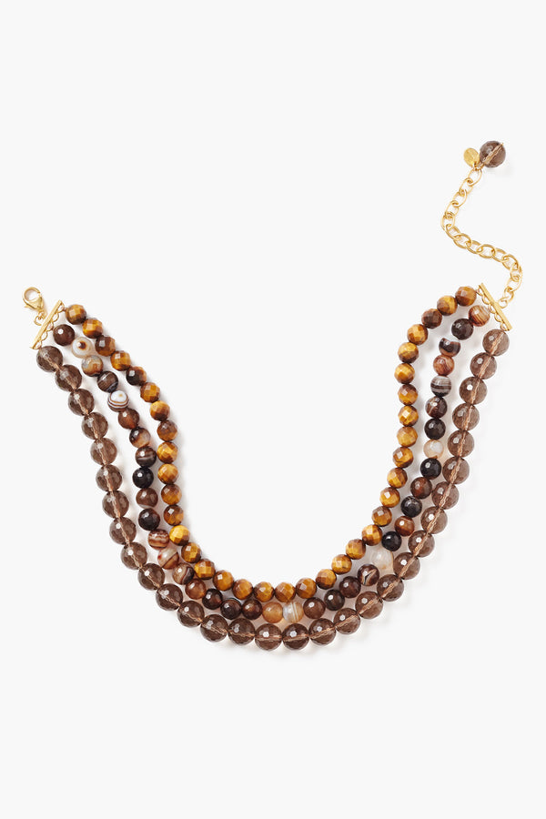 3 STRAND TIGERS EYE SAHARA CHOKER