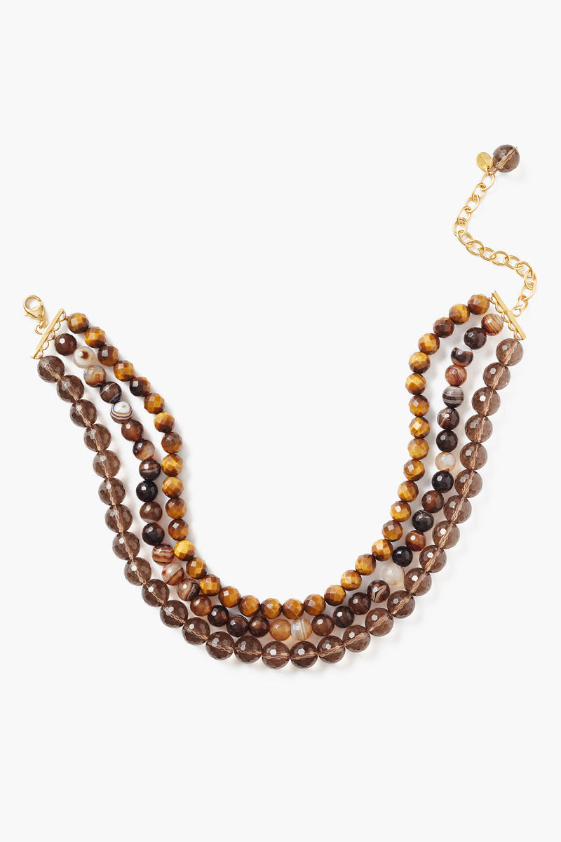 3 STRAND TIGERS EYE SAHARA CHOKER